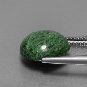 Maw-sit-sit verde natural de 5,35 ct, corte redondo, opaco