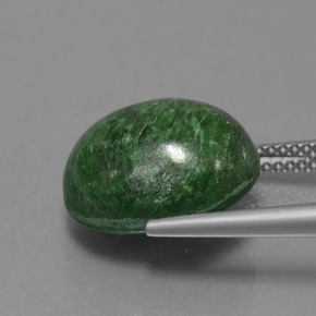 Maw-sit-sit verde natural de 10,35 ct, corte óvalo, opaco