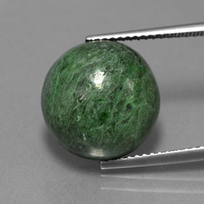 Maw-sit-sit verde natural de 10,81 ct, corte redondo, opaco