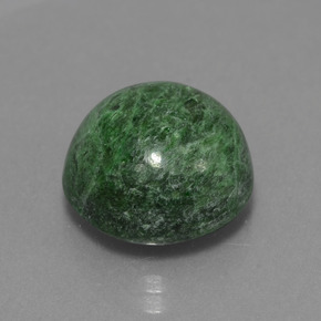 Maw-sit-sit verde natural de 10,81 ct, corte redondo, opaco
