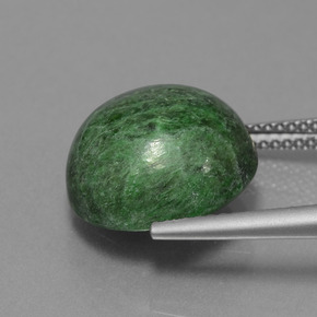 Maw-sit-sit verde natural de 10,81 ct, corte redondo, opaco