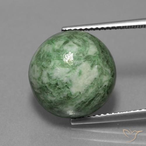 11.85ct Natural Verde musgo cálido maw-sit-sit, Redondo, Opaco