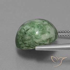 maw-sit-sit Verde musgo cálido natural de 11.85 ct, Redondo, Opaco
