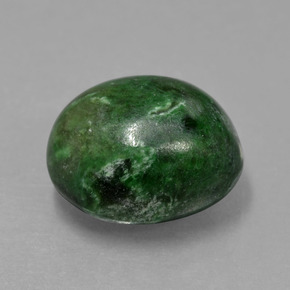 Maw-sit-sit verde natural de 9,57 ct, corte óvalo, opaco