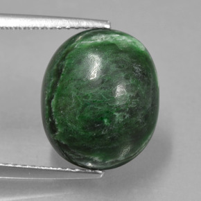 Maw-sit-sit verde intenso natural de 8,70 ct, corte óvalo, opaco