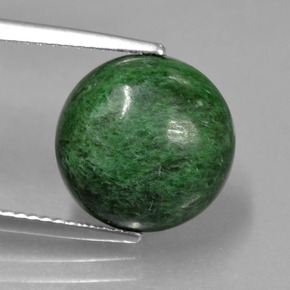 Maw-sit-sit verde natural de 6,40 ct, corte redondo, opaco