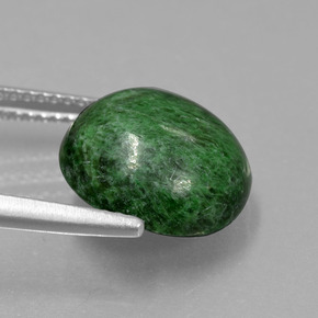 Maw-sit-sit verde natural de 6,40 ct, corte redondo, opaco
