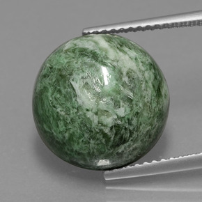 Maw-sit-sit verde natural de 11,20 ct, corte redondo, opaco