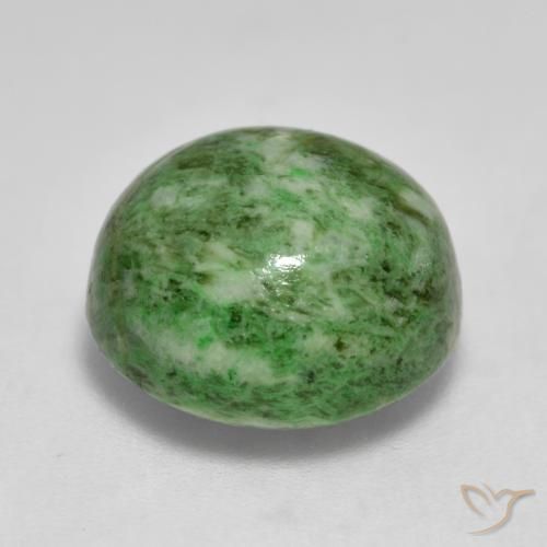 maw-sit-sit Verde medio natural de 11.60 ct, Redondo, Opaco