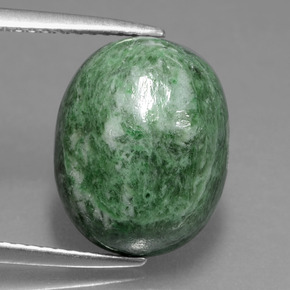 Maw-sit-sit verde natural de 9,19 ct, corte óvalo, opaco