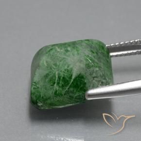 maw-sit-sit Verde oscuro natural de 15.09 ct, Corte Baguette, Opaco
