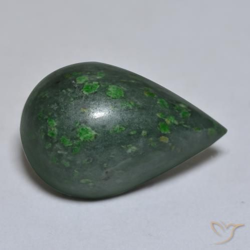 maw-sit-sit Verde bosque natural de 9.96 ct, En forma de pera, Opaco