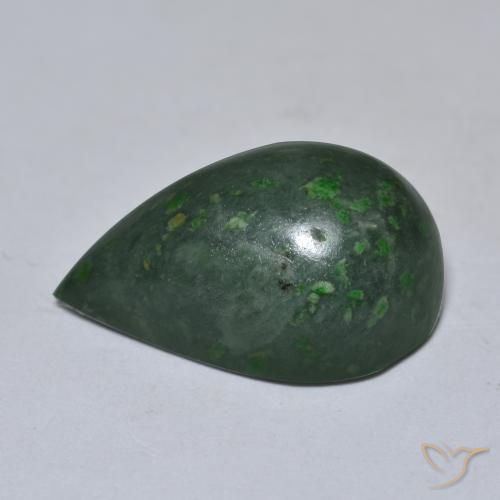 maw-sit-sit Verde bosque natural de 9.96 ct, En forma de pera, Opaco