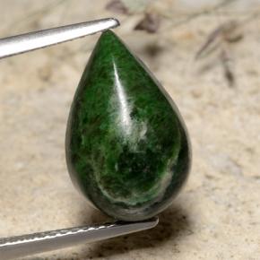 Maw-sit-sit verde natural de 5,93 ct, en forma de pera, opaco