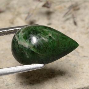 Maw-sit-sit verde natural de 5,93 ct, en forma de pera, opaco