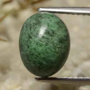 Maw-sit-sit verde natural de 4,29 ct, corte óvalo, opaco
