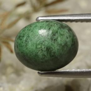 Maw-sit-sit verde natural de 4,29 ct, corte óvalo, opaco