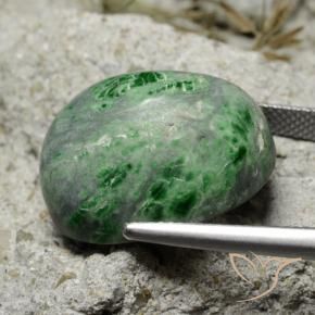 maw-sit-sit Verde oscuro natural de 35.77 ct, Ovalada, Opaco