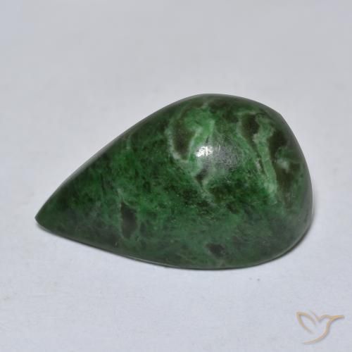 maw-sit-sit Verde pino natural de 10.89 ct, En forma de pera, Opaco