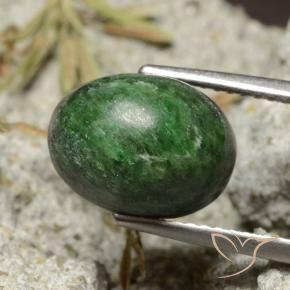 maw-sit-sit Verde pino natural de 6.33 ct, Ovalada, Opaco