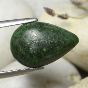 Maw-sit-sit verde natural de 3,23 ct, en forma de pera, opaco