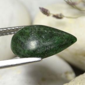 Maw-sit-sit verde natural de 3,23 ct, en forma de pera, opaco