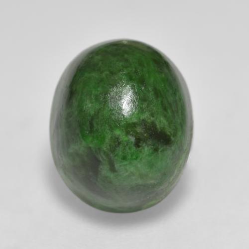 maw-sit-sit Verde oscuro natural de 6.33 ct, Corte Óvalo, Opaco