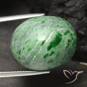 maw-sit-sit Verde medio natural de 29.35 ct, Ovalada, Opaco