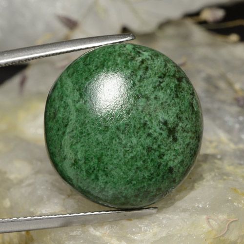 32.74ct Natural Verde oscuro maw-sit-sit, Redondo, Opaco