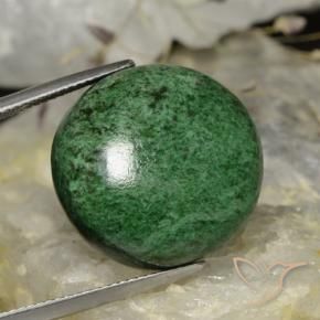 maw-sit-sit Verde oscuro natural de 32.74 ct, Redondo, Opaco