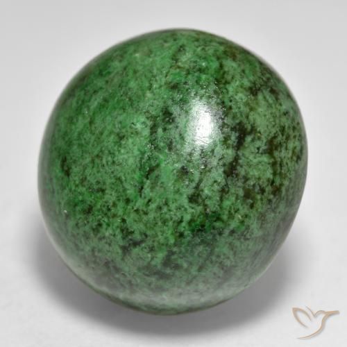 maw-sit-sit Verde oscuro natural de 34.00 ct, Redondo, Opaco