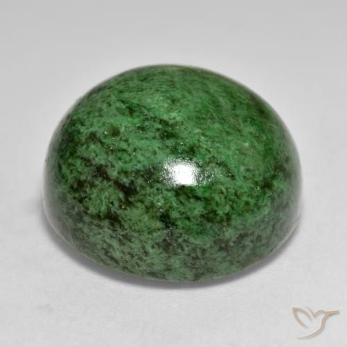 maw-sit-sit Verde oscuro natural de 34.00 ct, Redondo, Opaco