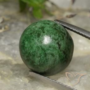 maw-sit-sit Verde oscuro natural de 12.60 ct, Redondo, Opaco