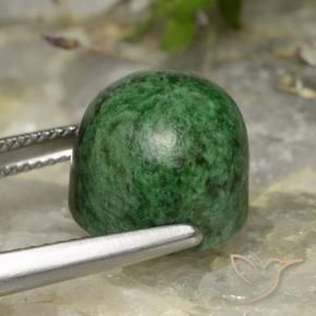maw-sit-sit Verde oscuro natural de 12.60 ct, Redondo, Opaco
