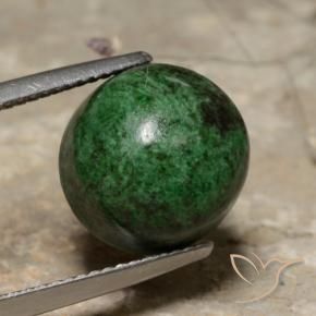 maw-sit-sit Verde oscuro natural de 8.65 ct, Redondo, Opaco