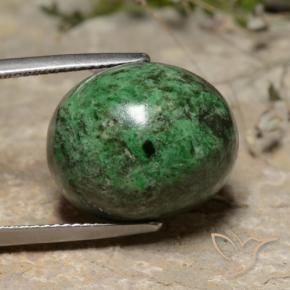 maw-sit-sit Verde oscuro natural de 21.53 ct, Ovalada, Opaco