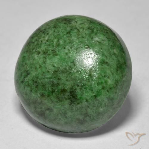 maw-sit-sit Verde oscuro natural de 17.32 ct, Redondo, Opaco