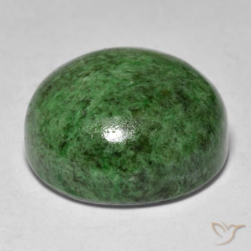 maw-sit-sit Verde oscuro natural de 17.32 ct, Redondo, Opaco