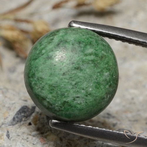 7.68ct Natural Verde pino pálido maw-sit-sit, Redondo, Opaco