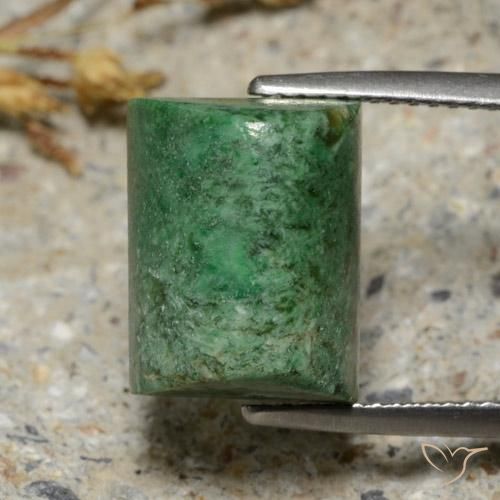 11.45ct Natural Verde pino pálido maw-sit-sit, Corte Baguette, Opaco