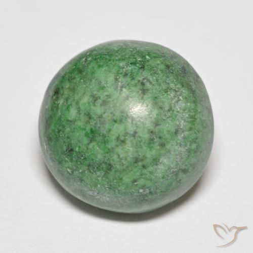 maw-sit-sit Verde medio natural de 13.92 ct, Redondo, Opaco
