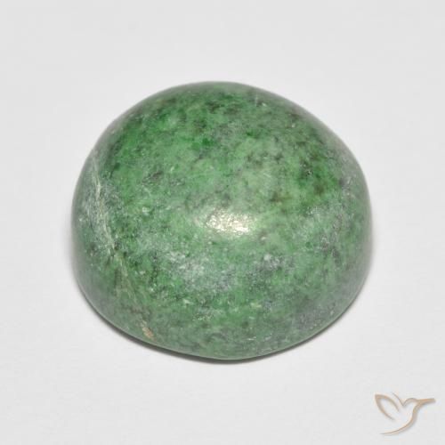maw-sit-sit Verde medio natural de 13.92 ct, Redondo, Opaco