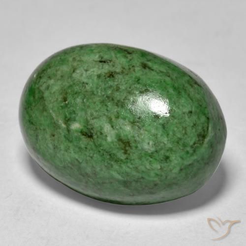 maw-sit-sit Verde pino pálido natural de 11.70 ct, Ovalada, Opaco