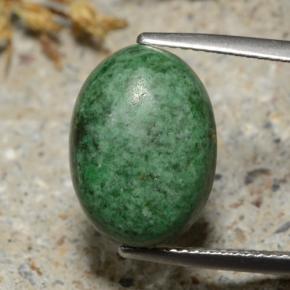 Maw-sit-sit verde natural de 9,38 ct, corte óvalo, opaco