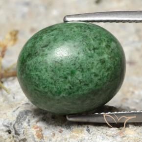 maw-sit-sit Verde medio natural de 12.36 ct, Ovalada, Opaco