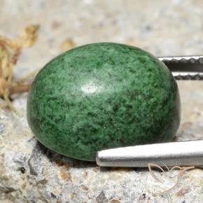maw-sit-sit Verde medio natural de 12.36 ct, Ovalada, Opaco