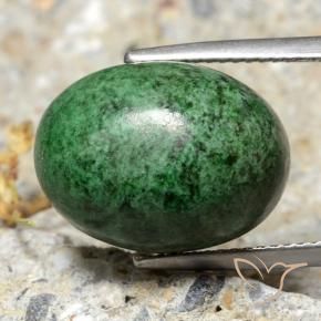 maw-sit-sit Verde medio natural de 18.43 ct, Ovalada, Opaco