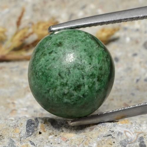 maw-sit-sit Verde pino pálido natural de 11.32 ct, Redondo, Opaco