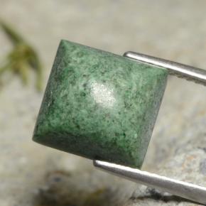 Maw-sit-sit verde natural de 6,26 ct, cuadrado, opaco