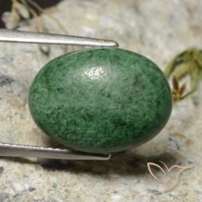 maw-sit-sit Verde medio natural de 9.97 ct, Ovalada, Opaco